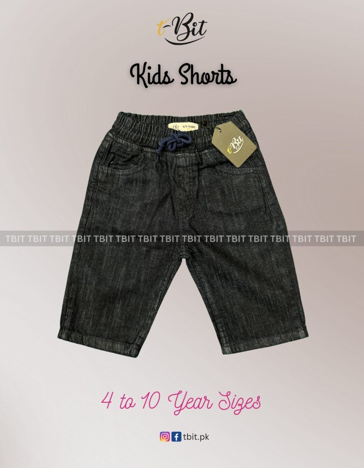 Kids' Denim Shorts Black – Comfort for Active Adventures